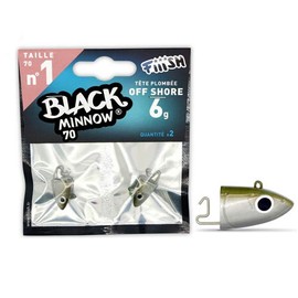 FIIISH Black Minnow 70-2 jig heads - Off Shore - 6g - Khaki