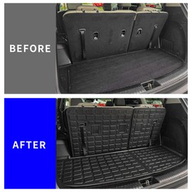 Rongtaod Cargo Mat Compatible with 2020-2025 Kia Telluride Cargo Liner Trunk Mat TPE All Weather Back Seat Cover Protector 2024 Telluride Accessories (Trunk Mat with Backrest Mat)