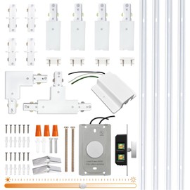 Bravsekai H Track Lighting Rails & Accessories Kit with Dimmer Switch, 13FT White Track Rails for H Type LED Track Lighting Fixtures