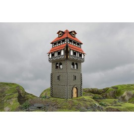 War World Gaming Medieval Town Weir Tower (Pre-Painted/Unpainted) - 28 mm Fantasy Tabletop Terrain Model Building