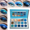 Blue Eyeshadow Palette Matte Shimmer Makeup Eyes, AFFLANO Highly Pigmented