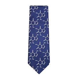 Wild Ties Caffeine Molecule Navy Blue Microfiber Tie