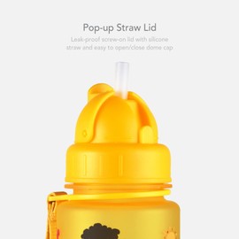 LittleLife Children's Water Bottle With Easy-Access Lid & Straw,Yellow, 400ml