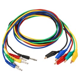 PATIKIL 4mm Banana Plug to Alligator Clip Test Leads Set, Copper Flexible Cable Line Wire for Multi-Meter, Electrical Test Jumper 1m / 3.3ft, Multicolor