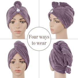 Toalla turbante de microfibra para el cabello, toalla absorbente suave para la cabeza ducha, secado rápido, envoltura mágico para mujeres y niñas, 3 uds
