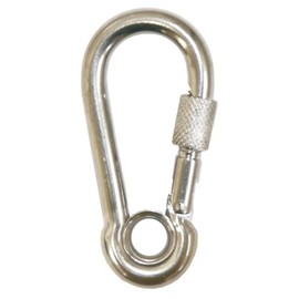 Carabiner Hook Diameter 6 x 60 mm with Locking Screw and Thimble Made of Stainless Steel V4A 1 Piece A4 Carabiner
