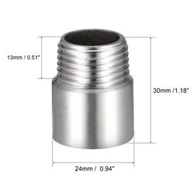 Recogwood Shower Head Extension Arm, 1.18 Inch Shower Arm Extender G 1/2 Inch Stainless Steel Shower Arm Extension Round Pipe for Bathroom Accessory (3cm)