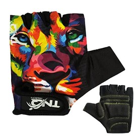Kids Girls Boys Cycling gloves Half Finger/Fingerless Padded Sports Bike Bicycle BMX Bike's glove TNQ (Lion Rainbow, XXXS = 7" (Age 6 to 9))