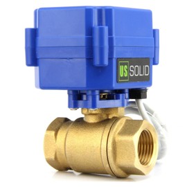 U.S. Solid 1/2" Motor Ball Valve Powerless Open Brass Ball Valve Electric DN15 with Full Port 9-24V AC/DC 2 Wire Automatic Return Device