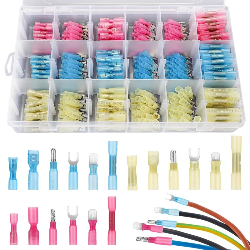Linkstyle 380PCS Marine Grade Heat Shrink Wire Connectors kit 22-10