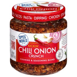 Spice World Chili Onion Crunch Seasoning Blend – Ready-to-Use Seasonings for Cooking - 6oz Blend Adds Savory Flavor and Heat to Stir-Fries, Chili, Stews, Asian Dishes, and More