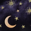 Handy cosmetic makeup bag,Navy Velvet Embroidered Applique Moon Stars Sun
