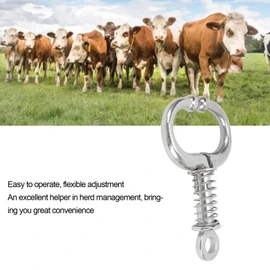 Livestock Nose Ring, Stainless Steel Bull Nose Clip Cow Nose Plier for Cattle Safety and Comfort Easily Fixed on Cattle Nose Without Drilling Holes, Livestock Nose Ring (S