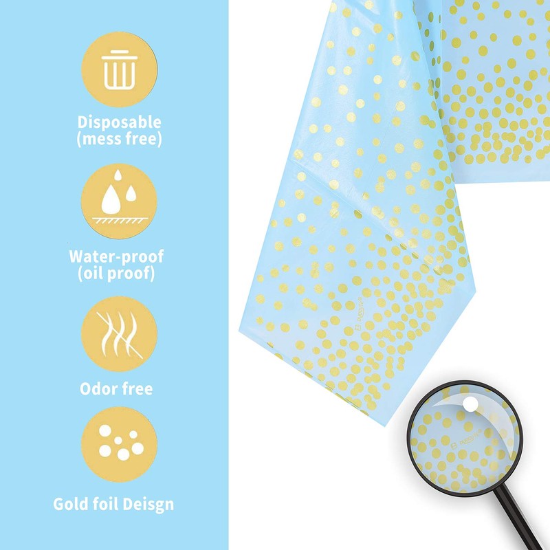 Gold Party disposable tablecloth.