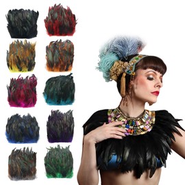 Feather Fringe Stage Costume Feather Fringe Feather Shower Decorative Feather Fringe Dress Shawl Trim Natural Malabo Feather Craft Cosplay Hair Ornament DIY Clothing/Household/Bag/Hat/Crafts
