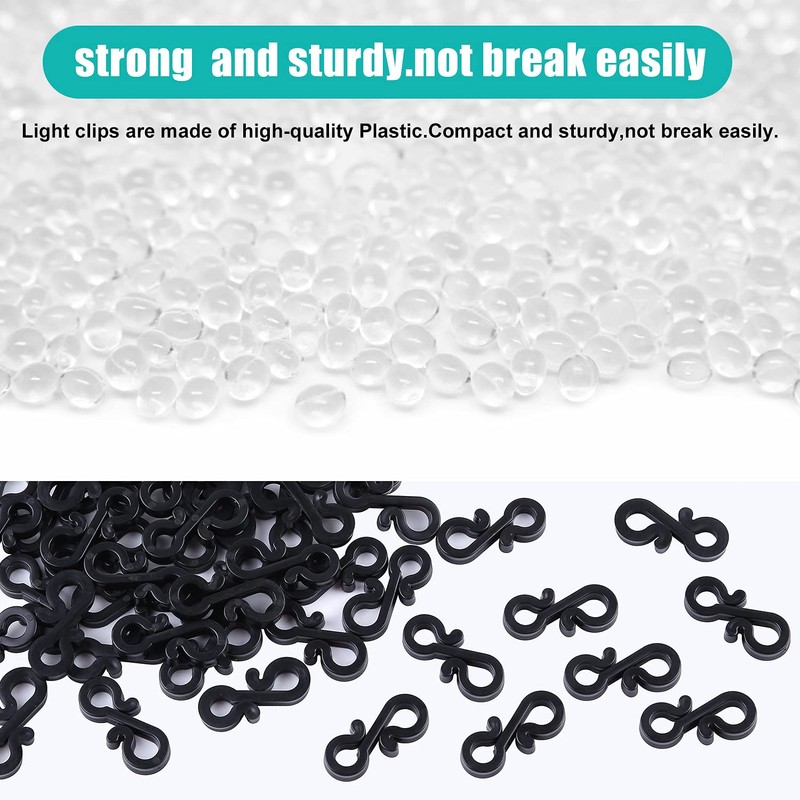 Starlife 115PCS Gutter Hooks for Outdoor Lights, Plastic Gutter Clips