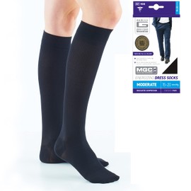 Neo-G Dress Compression Socks Men for Daily Wearing. Knee High Mens Compression Socks Light 14-18mmHg graduated compression for everyday wearing & during long periods of inactivity - Black - M