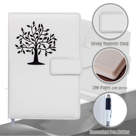 The Tree Of Life Journal | Magnetic Refillable Writing Journal, Faux Leather Journal with Lined Pages, 5 x 8 Inch, 200 Pages | Diary, Notebook, or Personal Journal For Women or Men