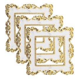 Nicear 3 Pieces European 86 Type Switch Cover Stickers Gold Edge White Light Stickers Switch Socket Covers Suitable for Home Decoration