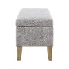 Linon Stone Upholstered Storage Stephanie Ottoman