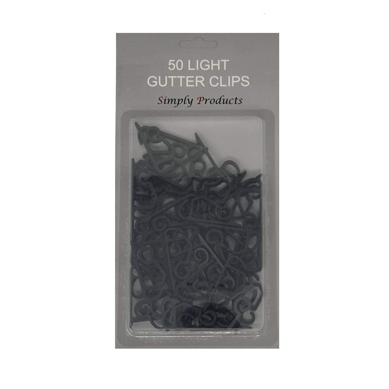 Simply Products 50 Gutter Hooks for Hanging Outdoor Christmas Xmas