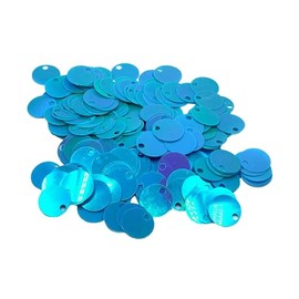 20 mm Flat Round Sequin Paillettes, 285 Pcs 20 mm, Hole 4 mm Mix Color Assortment Acrylic Sequin - 1,76 Ounce (50 Grams) (Turquoise)