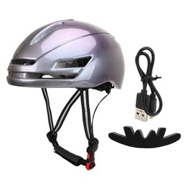 Smart Bike Helmet with Tail Lights Riding Helmet Adjustable Ultra Light Riding Helmet for Cycling Riding Traveling Silver