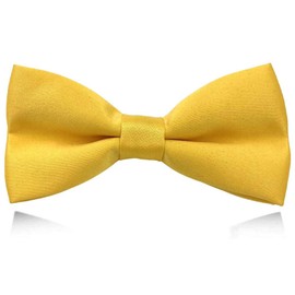NECOTIA Men's Bow Tie, Stylish, Single Bowtie, Black, Plain, Wedding, Graduation, Chorus, yellow