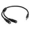 REY 4 Pin Jack to 3.5mm Dual Female Headphone Microphone
