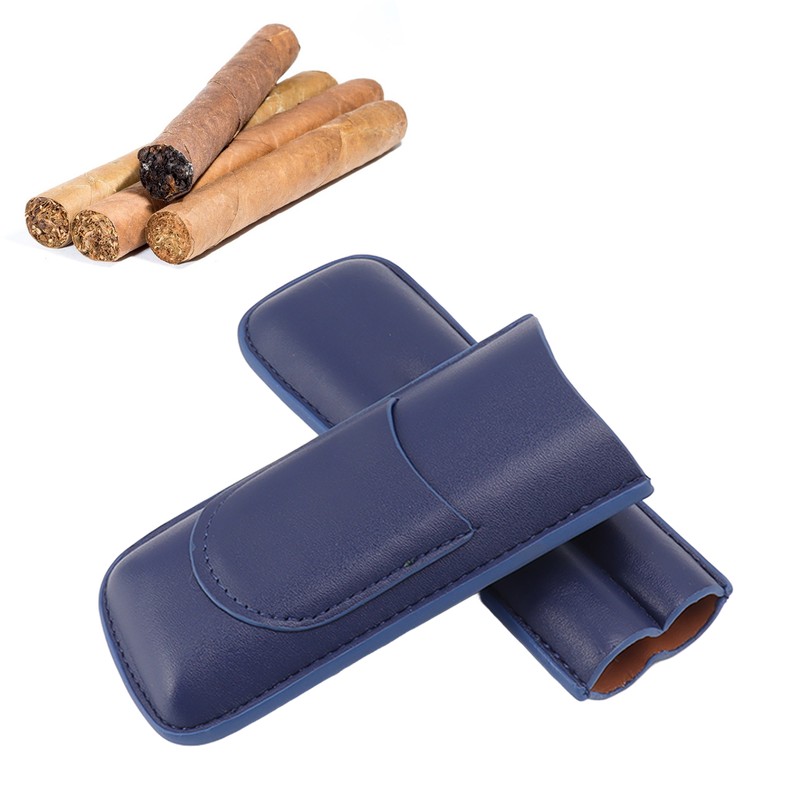 Cigar Case Elegant Vintage Hand Crafted Slim Portable 2 Fingers