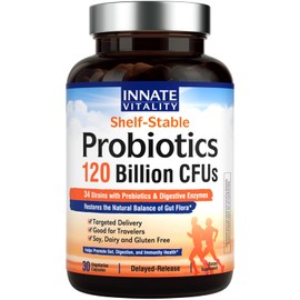 Probiotics 120 Billion CFUs 34 Strains with Organic Prebiotics  Digestive Enzymes, Digestion  Immunity Health for Women  Men, 3-in-1 Probiotics, No...