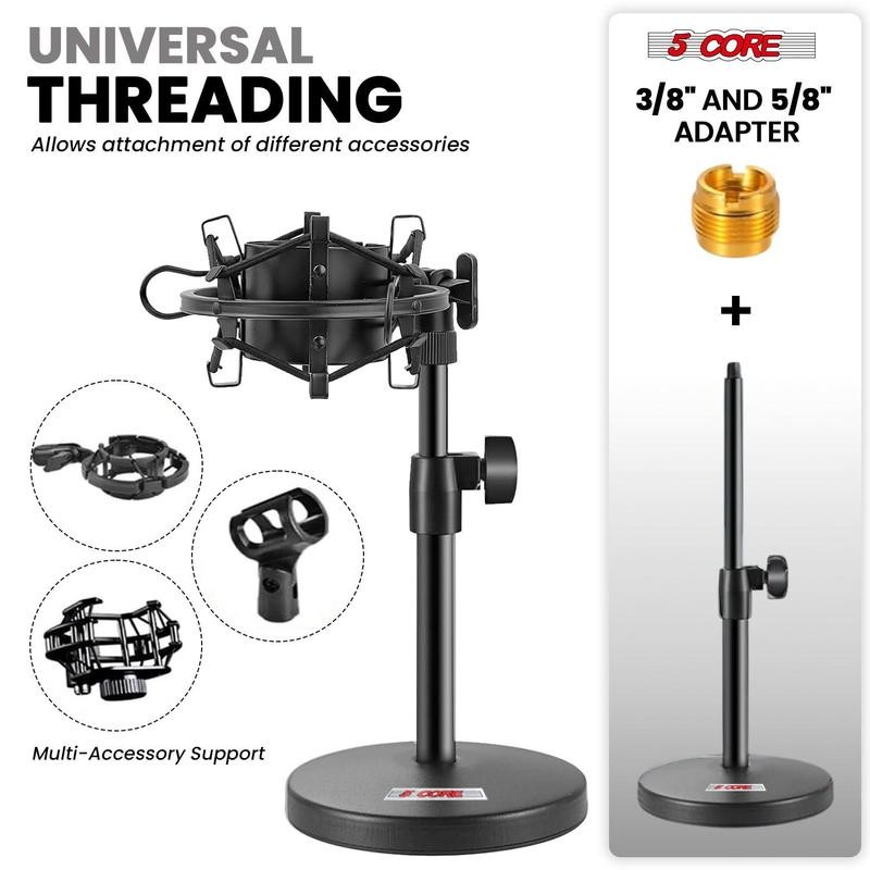 5Core 3n1 Mic Stand Desk Adjustable Table Microphone Stands w