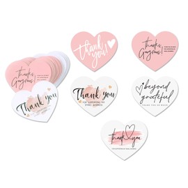 GINCEVHY 150 Pcs Love Heart Shaped Thank You Cards, 2.36 x 2.76 Blank Notecards For Handwritten Message, Greeting Cards For Wedding, Baby Shower, Small Business, All Occasion