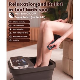 OOAMBB Collapsible Foot Spa Bath with Remote Control,Heat,Bubble,Timer