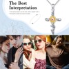 DAOCHONG Sunflower Mustard Seed Cross Necklace for Women Faith Jewelry