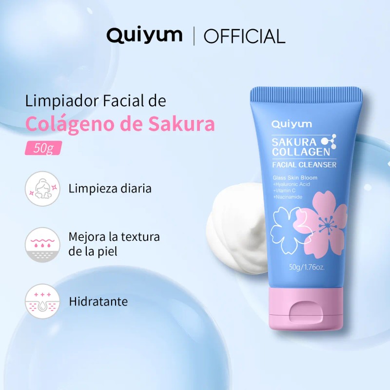 Set De Cuidado Facial Quiyum Sakura, 5 Unidades, Hidratante