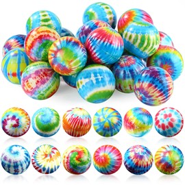 Libima 24 Pcs Foam Stress Balls Bulk Squeeze Balls Foam Hand Exercise Balls Mini Bouncy Fidget Ball for Boys Girls Adults Reward Birthday Party Favor Gifts(Tie Dye)