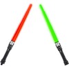 2 Stück Laserschwert Kinder,Duell Lichtschwerter,7 Farben Lichtschwert und Soundeffekten，Laserschwert Duell，Star