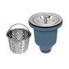 Whitehaus NRNW35A-SS 3-1/2-Inch Basket Strainer with Deep Removable Basket, Stainless