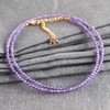 Natural Amethyst Beads Necklace, 2.5 mm Beads Size, Delicate Necklace