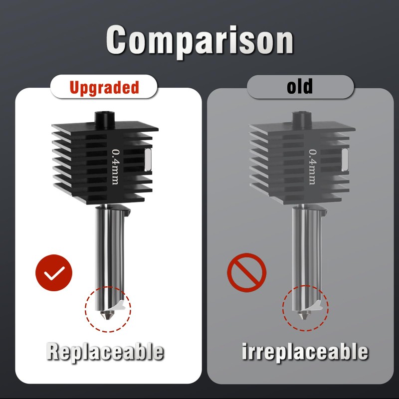 4-Pack Bamboo A1 mini/A1/A2L Hotend Kit, 0.2/0.4/0.6/0.8mm Hardened Steel Nozzle