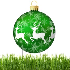 Christmas Classic Yard Sign Home Decor Lawn Decoration With Stakes Green Ornament Reindeer