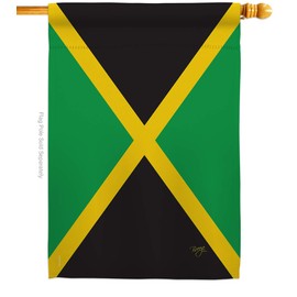 Nationality Jamaica House Flag Regional Nation International World Country Particular Area Small Decorative Gift Yard Banner Made in USA 28 X 40