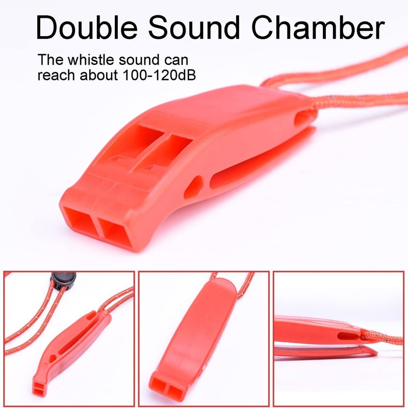 Lyfengdeam 6PCS Safety Survival Whistles with Adjustable Reflective Lanyard Emergency