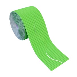 Bright Ideas Corrugated Border Roll for School Displays, Apple Green, 10cm x 7.5m. BI7897.