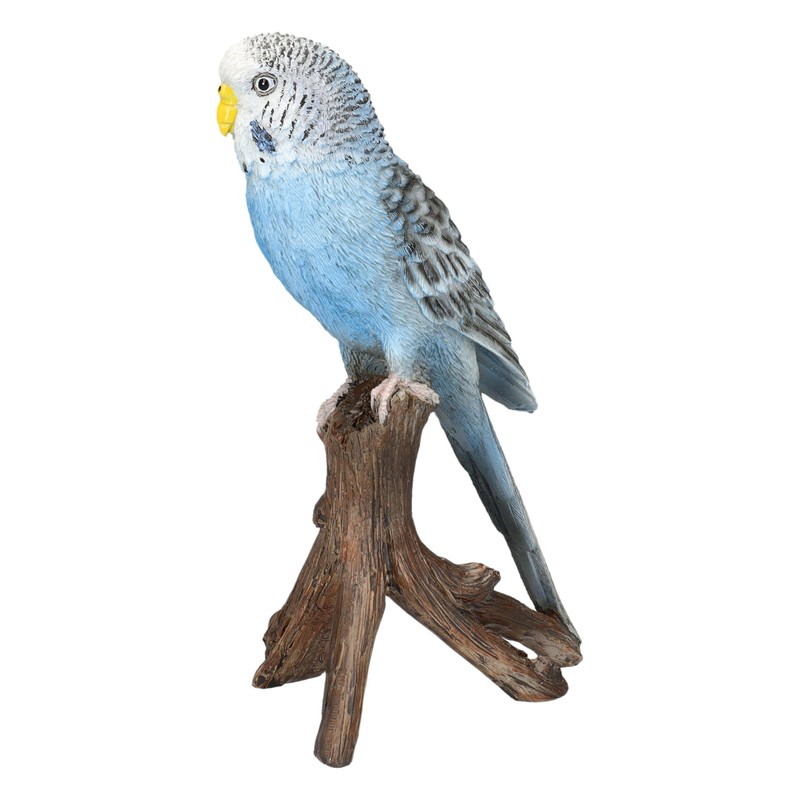 Figuren Shop GmbH Budgie Blue Garden Ornament - Lifelike Bird