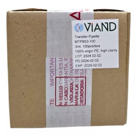 VIAND Pipeta Gotero De Transferencia De Plastico  Pk/100pzs Viand