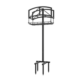 Fire Beauty Garden Hose Holder with Storage Basket,Heavy-Duty,80+lb Capacity,Rust-Proof Stainless Steel,Holds 150ft Hose