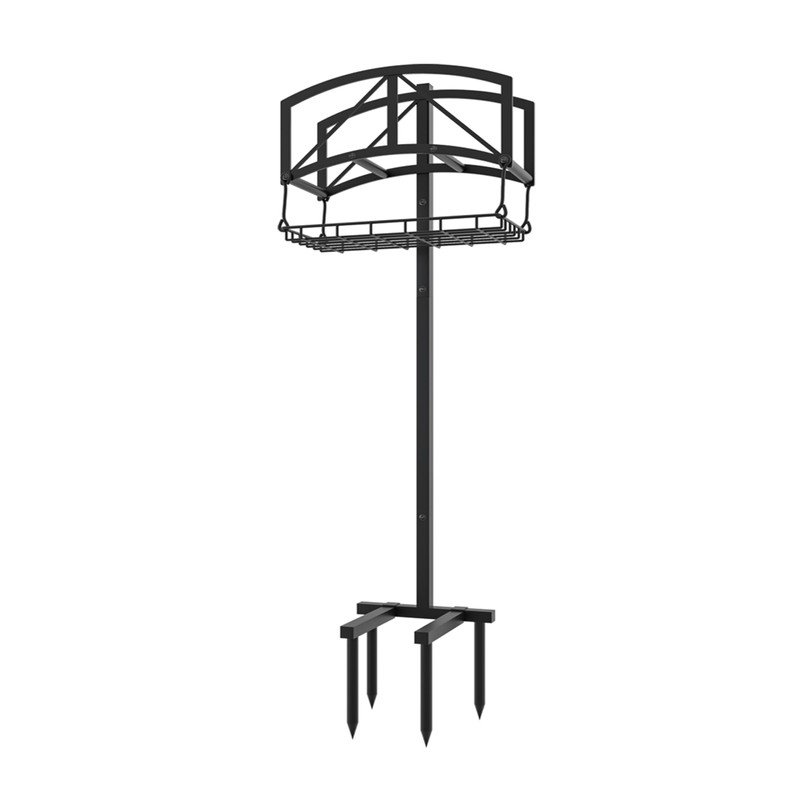Fire Beauty Garden Hose Holder with Storage Basket,Heavy-Duty,80+lb Capacity,Rust-Proof Stainless