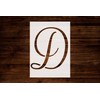 Large Script Cursive Letter D Stencil, Reusable & Sturdy, 8.5"